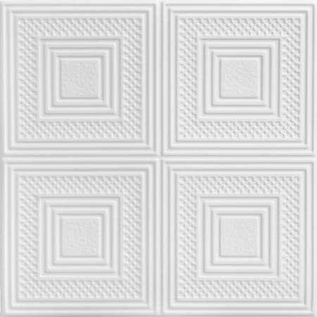 Nested Squares 20-in X 20-in 8-Pack Plain White Textured Surface-mount Ceiling Tile, 8PK